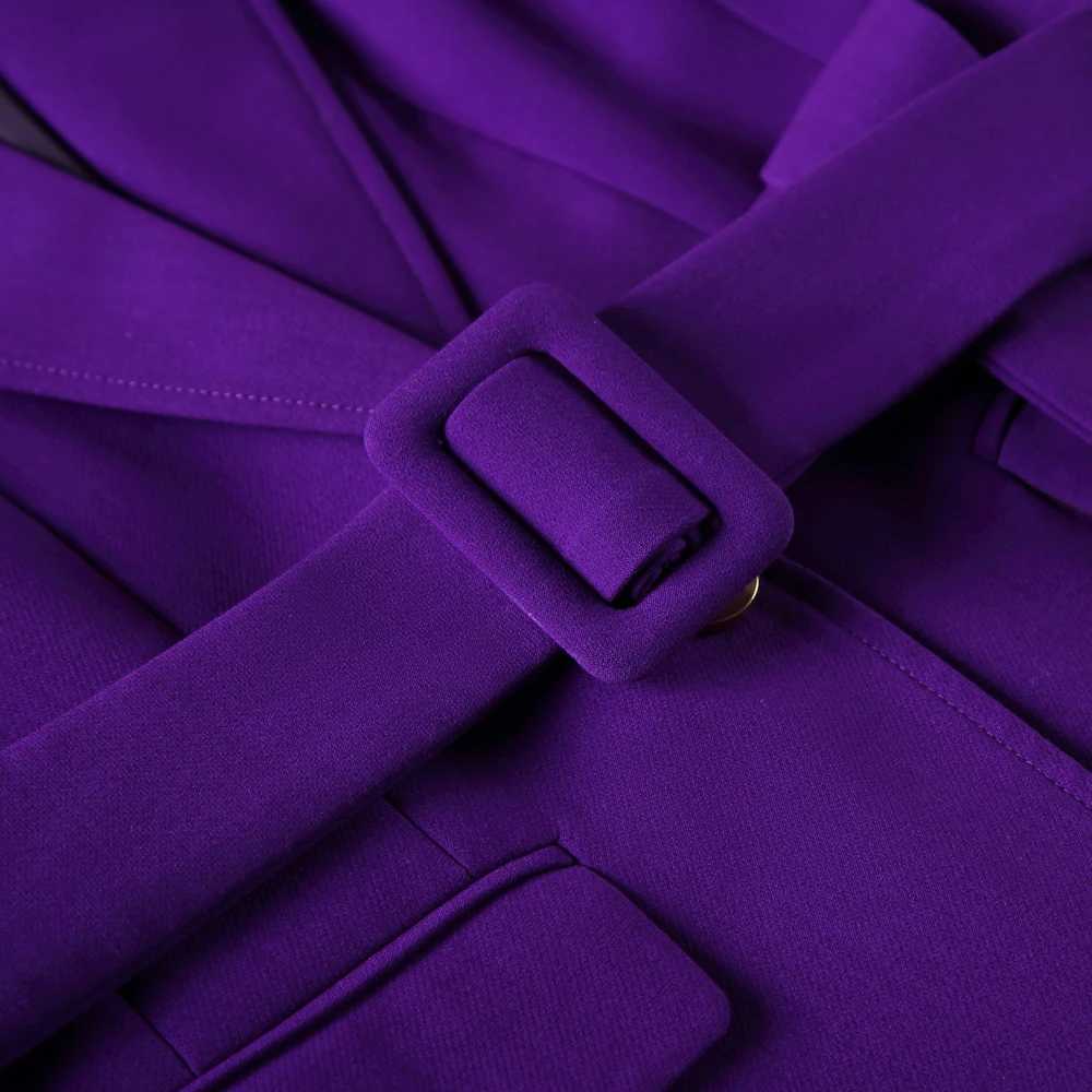 Purple womens Trouser suit business jacket and Trouser professional clothing office suit jacket set pants set womens W241009