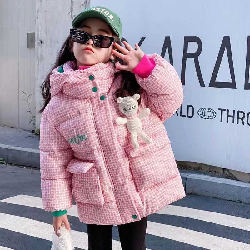 Down Coat Girls down jacket cotton windproof coat 2023 special warm and thick winter skiing suit childrens clothing H241010