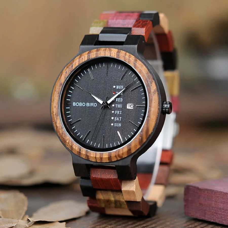 BOBO BIRD Couple Watches Colorful Wood Watches For Men Women Unique Gift Idea For Lover DropshippingX241010
