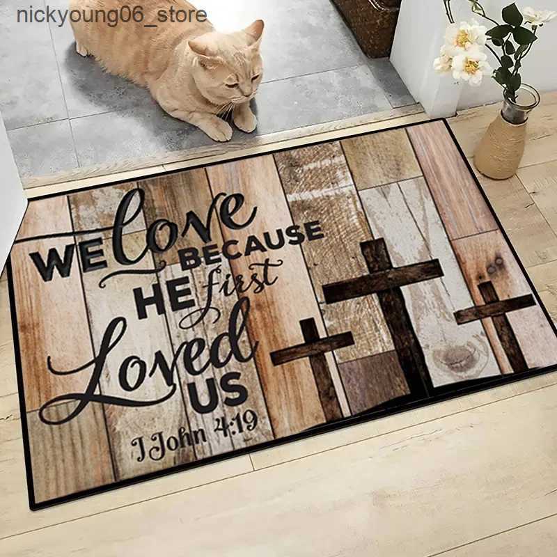 Non-Slip Bath Mats Welcome Door Entrance Mat Non Slip Home Decore Carpet Floor Washable Rugs Living Room Doormats Kitchen Bathroom Kitchen Rug L240910