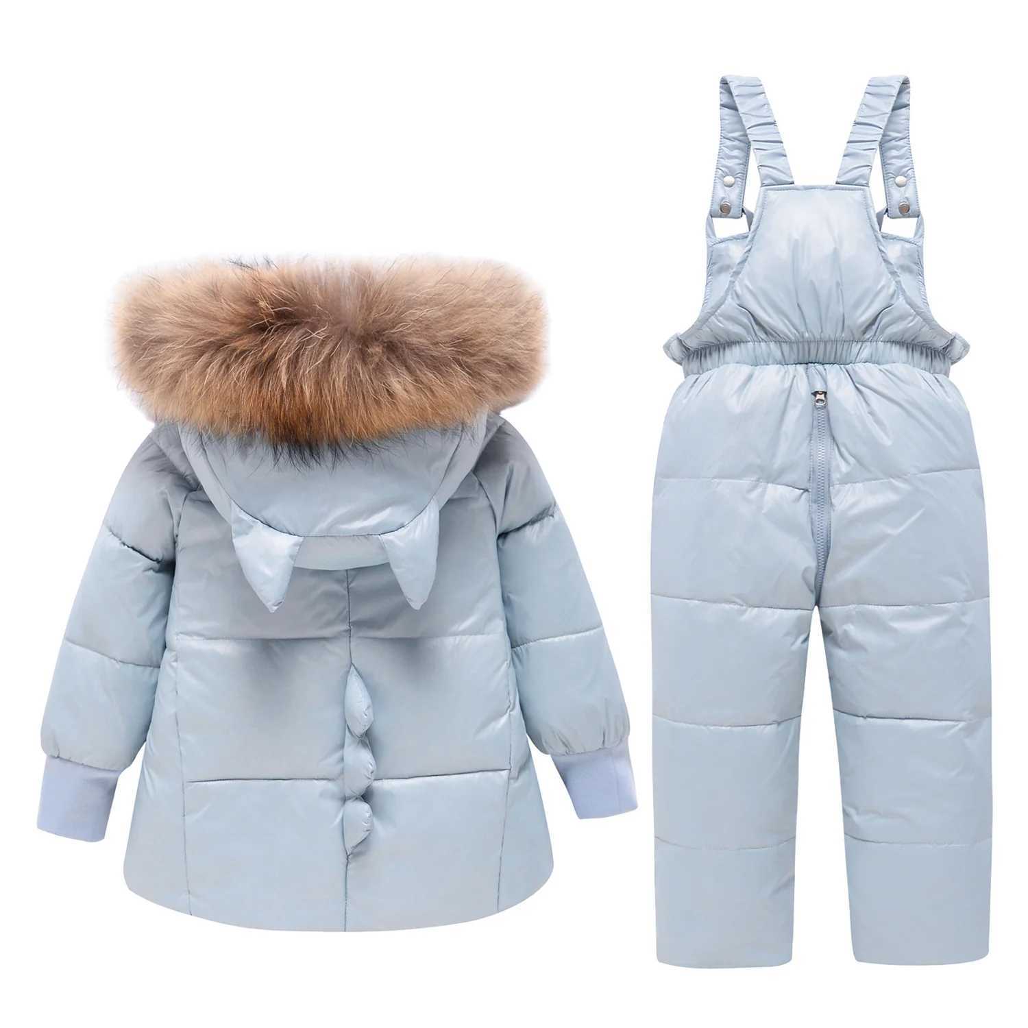 Down Coat -30 Children Warm Winter Down Jacket Parka Hooded Coat Boy Baby Overalls toddler Girl Clothes s Snowsuit Snow Clothing Set H241010