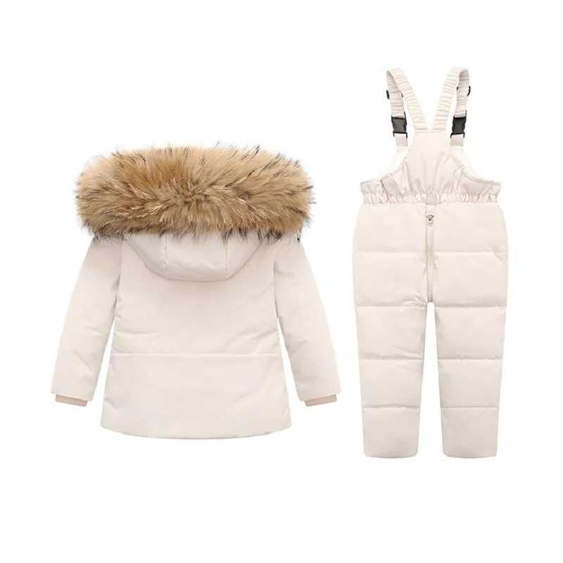 Down Coat -30 degree Russian winter childrens down jacket suitable for boys thick fur warm boy jacket jumpsuit Parka jacket H241010
