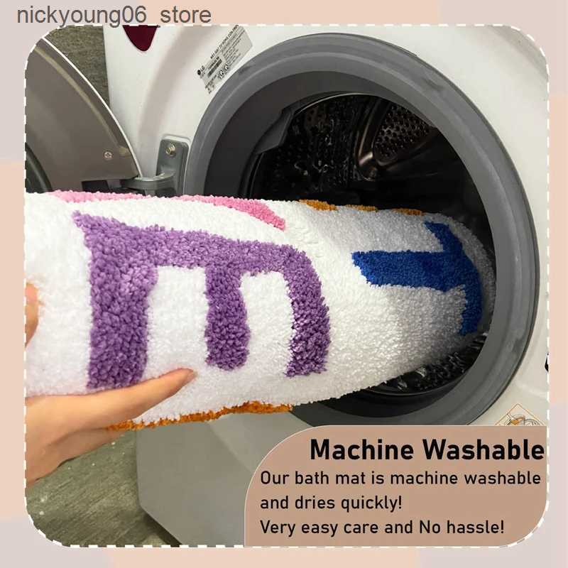 Non-Slip Bath Mats Inyahome Get Naked Bath Mat Bathroom Rugs for Bathtub Mat Cute Bath Rugs for Apartment Decor Tufted Gray and White Shower Mat L2409