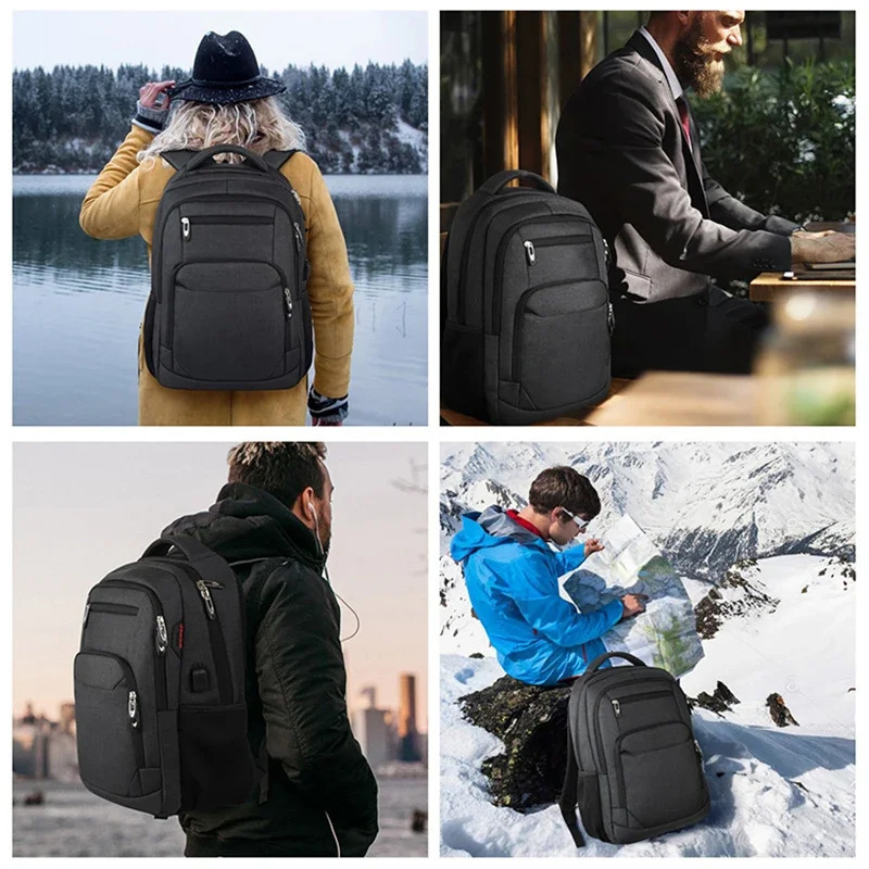 Mens backpack travel bag outdoor camera lens black ergonomic notebook large capacity mountaineering waterproof handbag 241008
