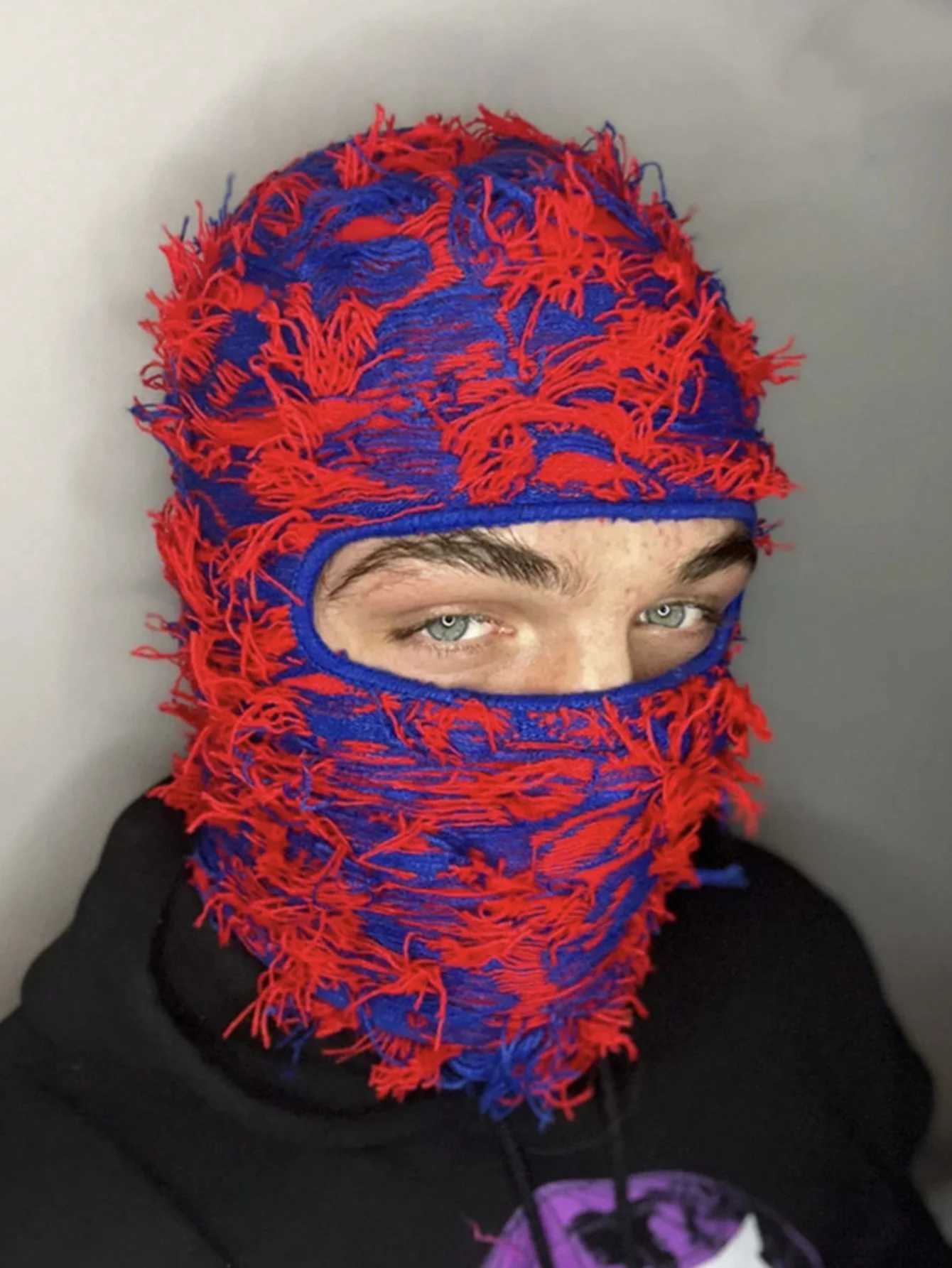 Beanie/Skull Caps Balaclava Distressed Knitted Full Face Ski Mask for Men Women Beanies Hats Skullies Camouflage Winter Warm Bonnet Windproof H241010