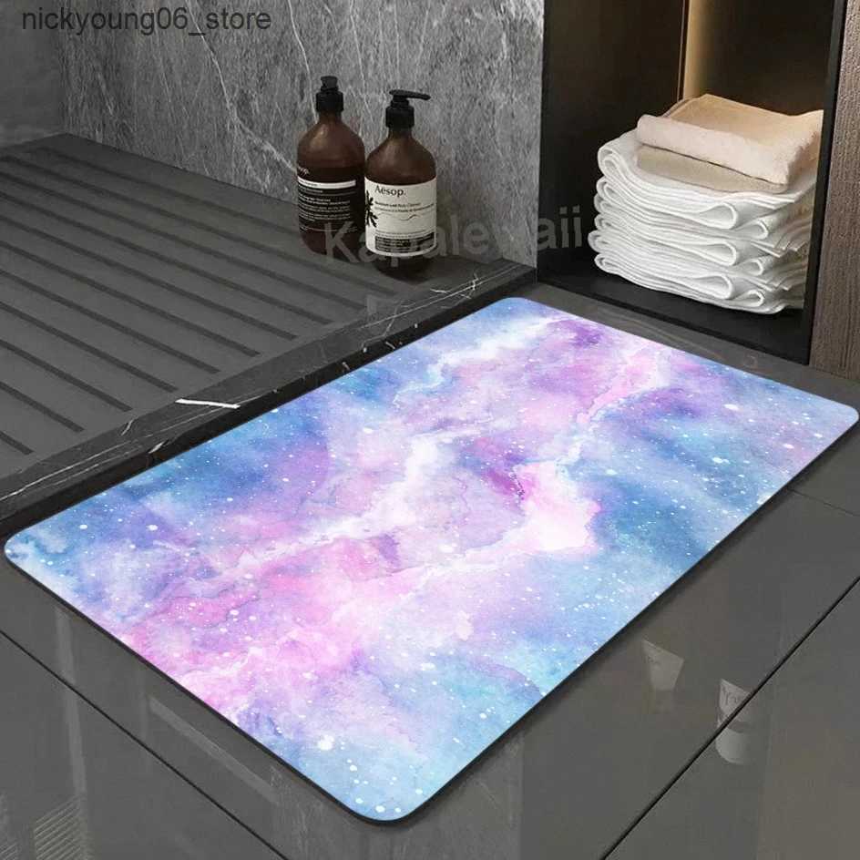 Non-Slip Bath Mats Color Non-Slip Bathroom Mat Diatomite Floor Mats Super Absorbent House Entrance Mat Kitchen Bath Diatomite Mat with Rubber Rug L240