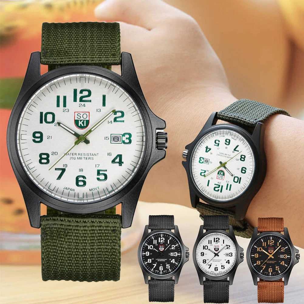 Nylon Band Men Watch Wrist Watch Quartz Men Sports WatchesX241010