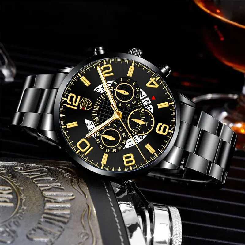 2PCS Fashion Mens Bracelet Watches Set Luxury Men Sports Silver Stainless Steel Quartz Watch Man Business Casual Wrist WatchX241010