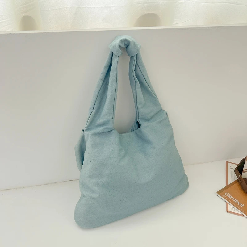 1 solid color bow shaped denim bag womens waist bag large capacity handbag 241008