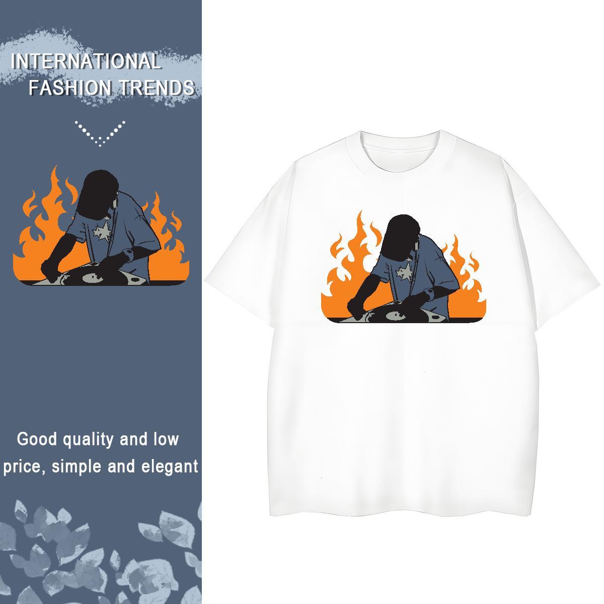 2024 DIY T shirt 230g Cotton Breathable Crew Neck Daily Wear portrait Unisex Tshirts 5A Plus Size Cartoon Tees Shirts