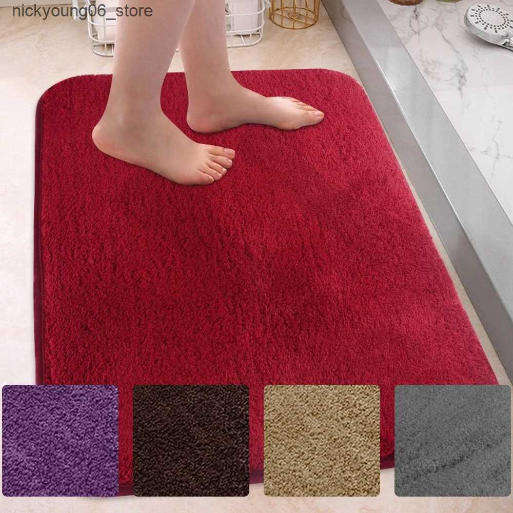 Non-Slip Bath Mats Soft Floor Mats solid color Simple Bath Rugs Home Entrance Carpet Bedroom Toilet Bathroom Door Absorbent Non-Slip Foot Pad L240910