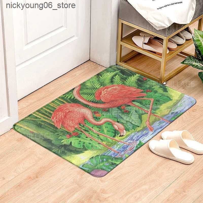 Non-Slip Bath Mats Hawaiian style non slip shower mat bathroom carpet home decoration floor mat kitchen bedroom living room soft absorbing door mat L2