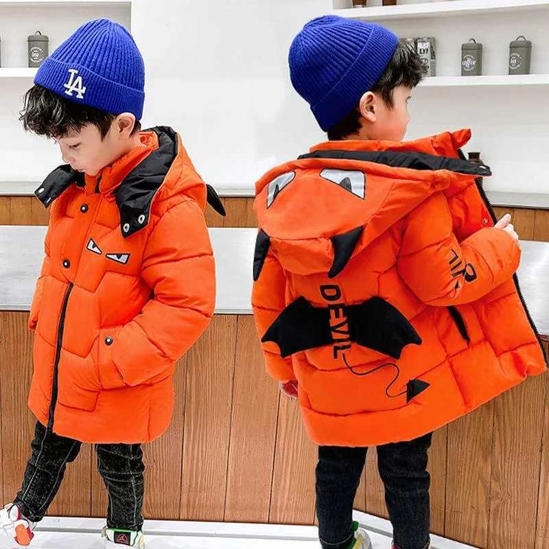 Down Coat New Down Cotton Jacket Long Jacket Winter Boys and Girls Thick Warm Hooded Coat Parka Snow Jacket Waterproof Ski Jacket 2-8Y H241010