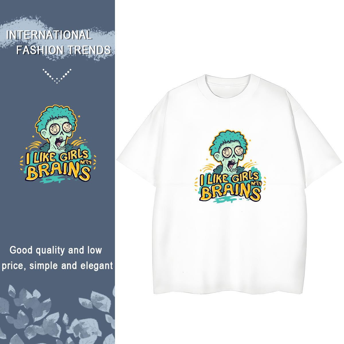 DIY T Shirts Women 230g 100% Cotton O-Neck Short Sleeve Casual Daily Wear skull Women Tees Wholesale Skull Top Shirts