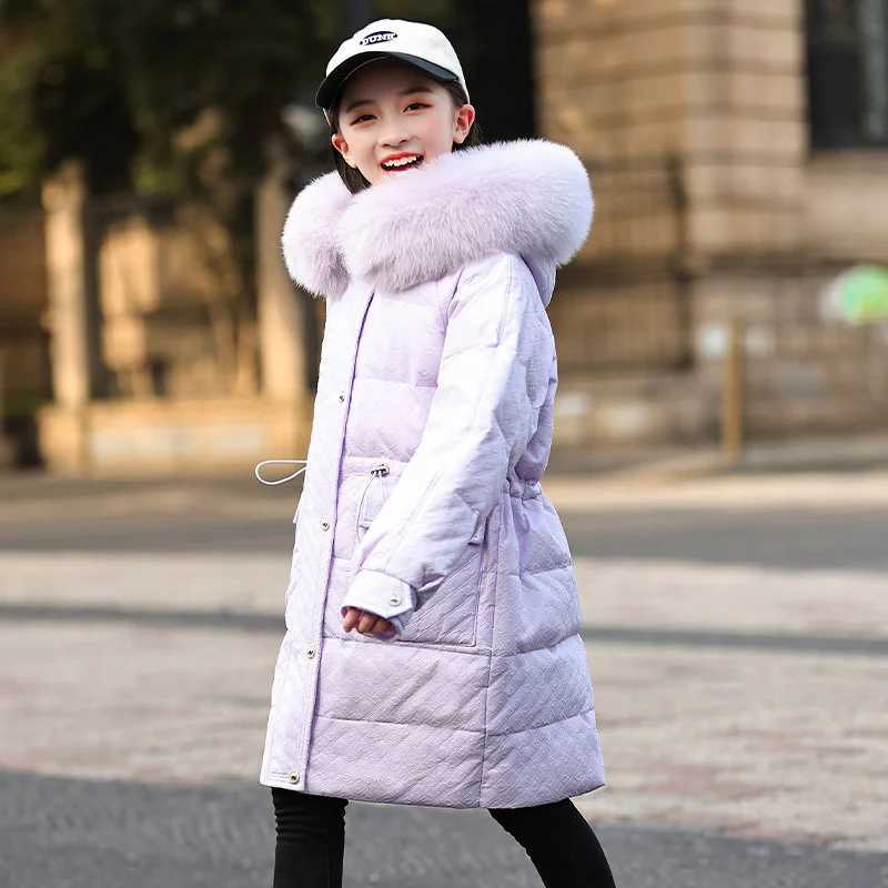 Down Coat Girls clothing warm Down jacket s toddler girl clothes 2024 Winter Thicken Parka Hooded Children Outerwear Coats snow suit H241010