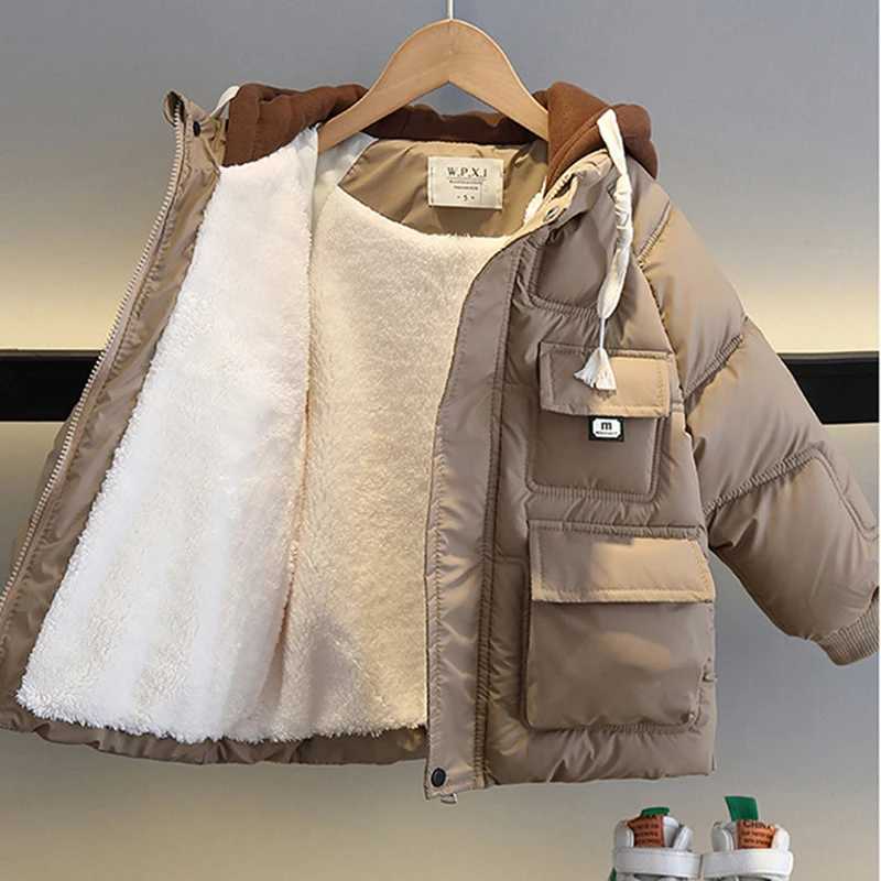 Down Coat Youth Winter Boys Down Jacket Keep Warm Fashion Baby Coat Hooded Zipper Boys Coat 4-14 Birthday Gift H241010