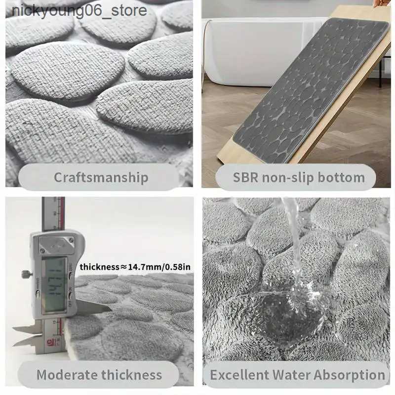 Non-Slip Bath Mats U-Shaped Bath Mat Non Slip Soft Water Absorbent Bathroom Rugs Quick Dry Bathroom Carpet Polyester Contour Memory Foam Toilet Mat L2