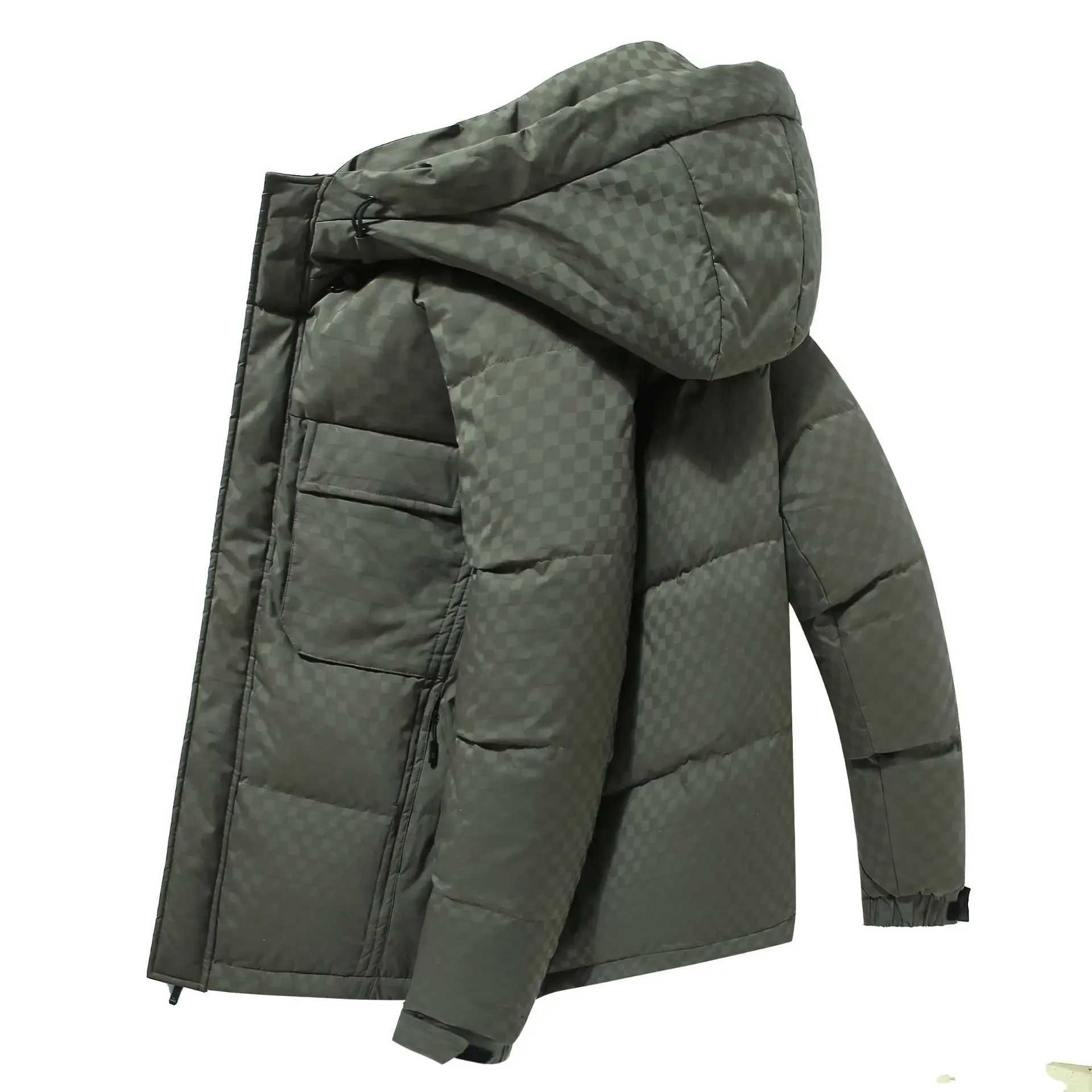 Men's Down Parkas New Winter Down Coat Fashionable Thickened Warm Youth Down Jacket Trendy Brand Fashionable Warm Anti-cold Hooded Y241009P702
