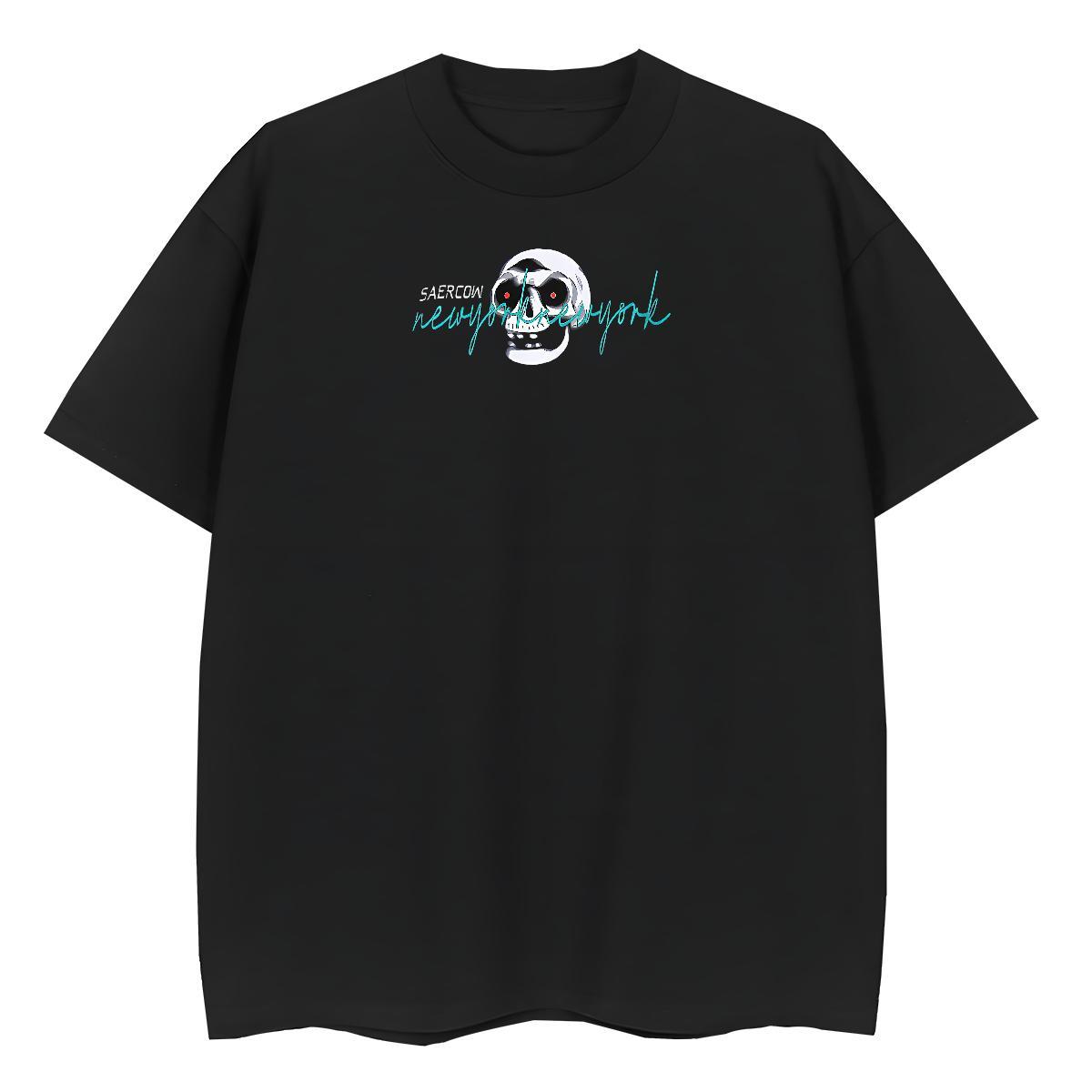 2024 Casual T Shirt For Woman 230g Pure Cotton Breathable Soft Casual Sport skull Women Tees Loose fit Oversized Tops