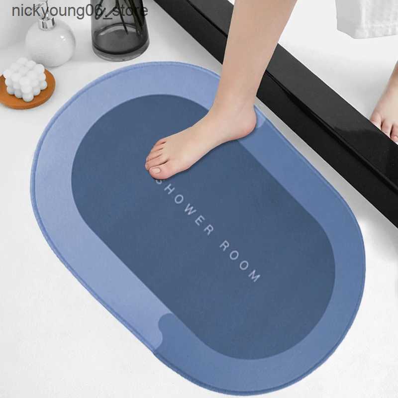 Non-Slip Bath Mats Super Absorbent Bath Mat Quick Drying Bathroom Rug Non-Slip Entrance Doormat Nappa Skin Floor Mats Toilet Carpet Home Decor L240910