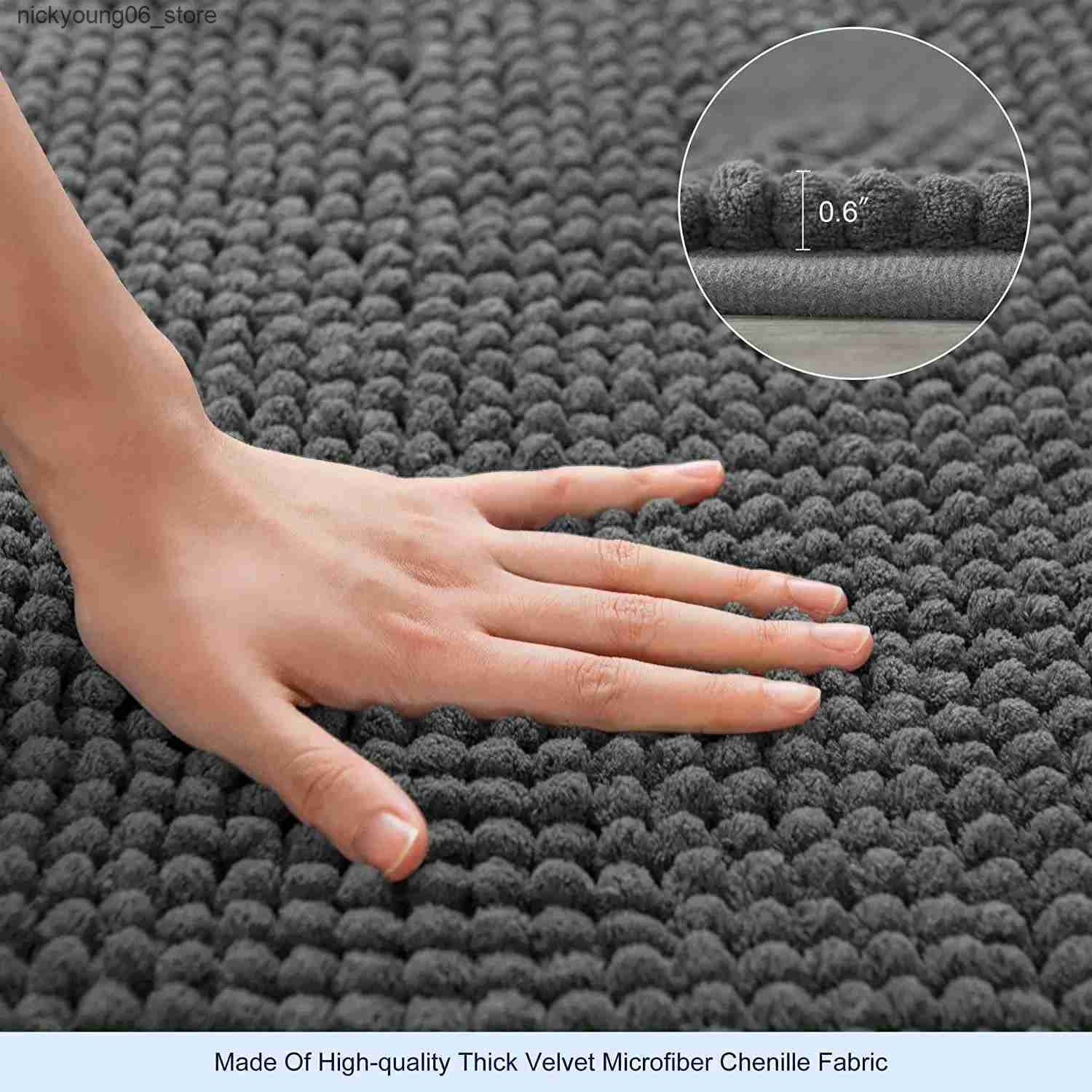 Non-Slip Bath Mats Luxury Super Soft Chenille Shaggy Bathroom Mat Bath Carpets Solid Color Non Slip Absorbent Bathroom Carpet Foot Mat L240910