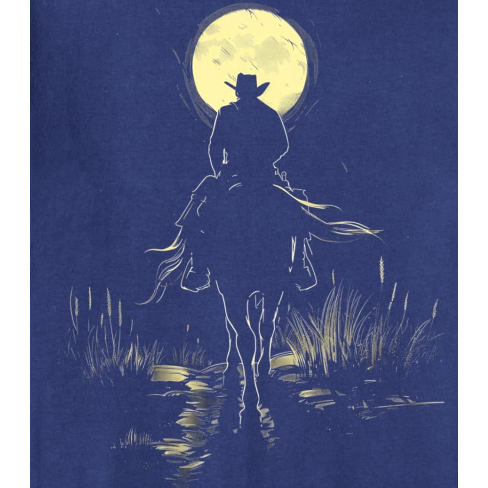 Long Sleeve Shirts for Men sweatshirt Cowboy Horseback Riding Western Country Moon Graphic Tees Sweatshirt Tee Streetwear Casual tops clothes