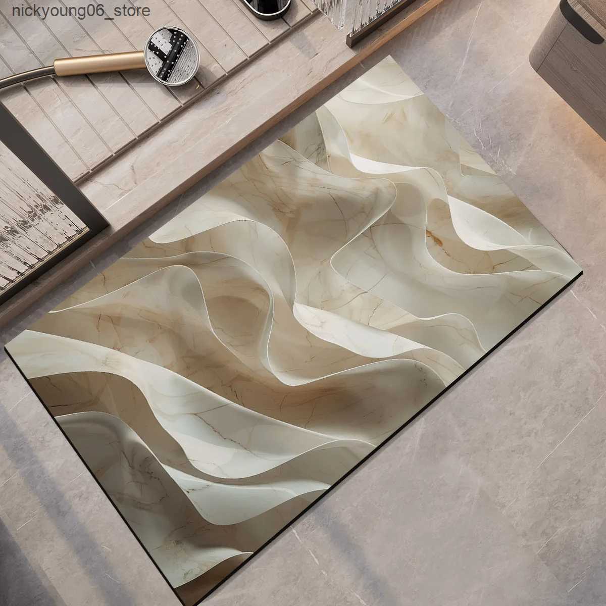 Non-Slip Bath Mats Luxury Bathroom Foot Mat Quick Dry Non-slip Bath Mats Super Absorbent Bathroom Rug Shower Carpet Toilet Pad Doormat Washable L24091