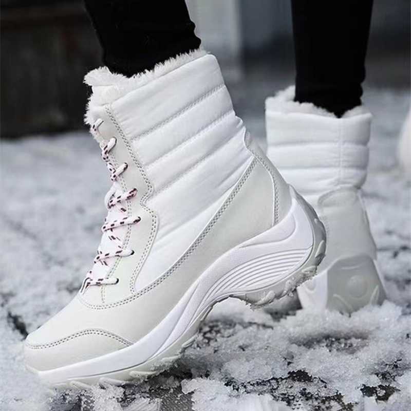 Women Boots Waterproof Heels Boots For Winter 2023 Tren Platform Ankle Boots Keep Warm Snow Shoes Plush Outdoor Short Boots Y241010