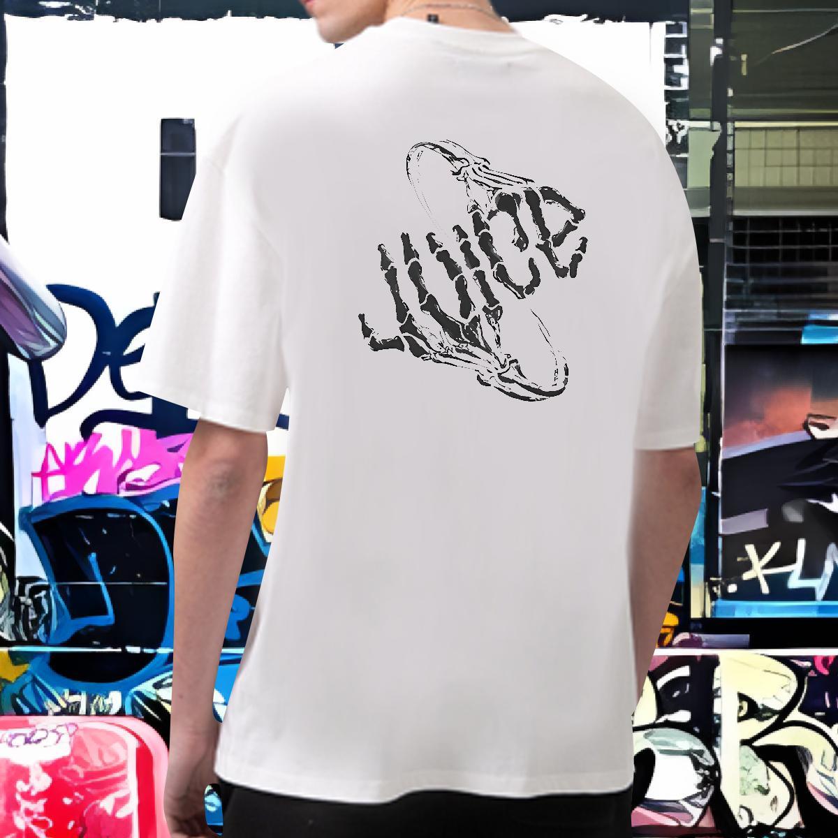 Classic T-Shirts 230g 100% Cotton skull High Street Hip Hop Oversized 4XL Breathable Short Sleeve Tshirts Fashion Design Wear