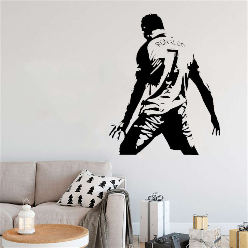 Football Cristiano Vinyl Sticker Soccer Athlete Ronaldo Wall Decals Art Mural For Kis Room Living