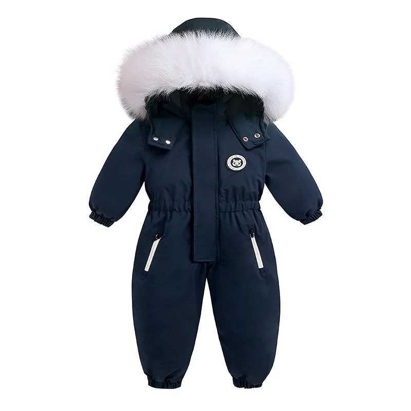 Down Coat -30 Winter Skiwear with Velvet Baby Hoodie Boys Coat Warm Preschool Girls Clothing Childrens Clothing Baby Coat H241010