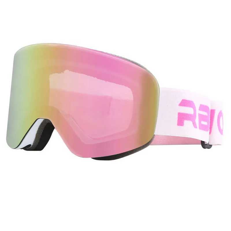 DIY new mens magnetic skiing goggles with big vision anti fog and outdoor windproof snow sports goggles CL241010