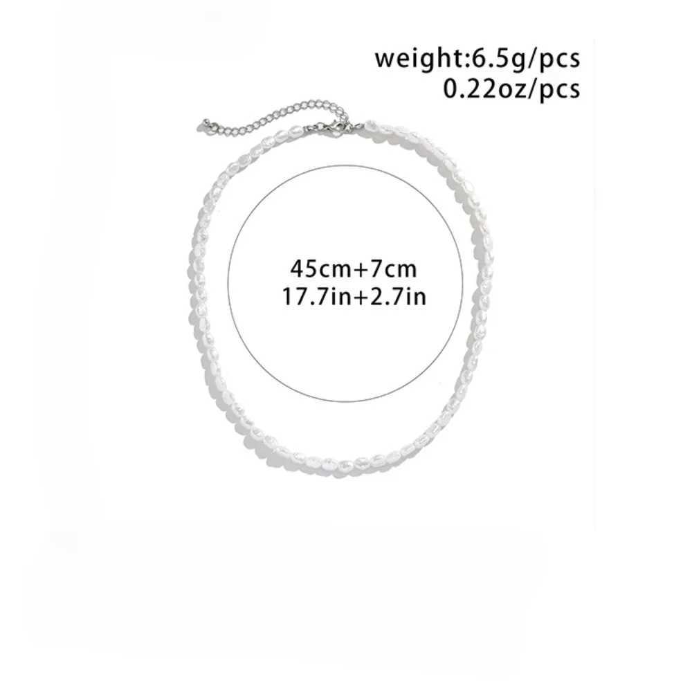 Classic Simple Baroque Pearl Beaded Couple Necklace for Men Women Charm Fashion Collarbone Chain Bracelet Jewelry AccessoriesX241009