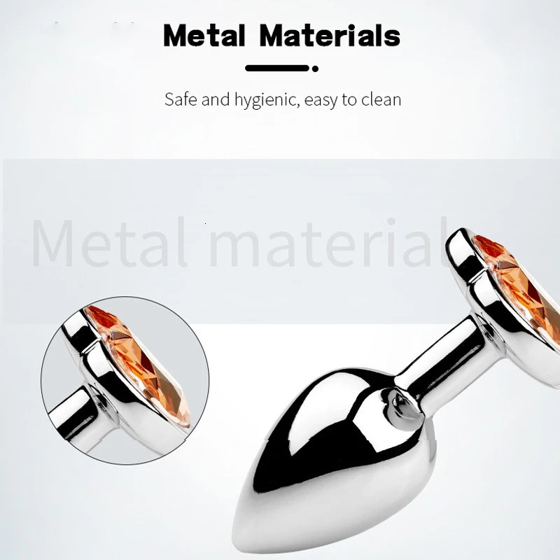 Heart-Shaped Base Metal WomenS Plug Anal Adult Couple Adule Anal Dildo Toy Stainless Steel Masturbator Men Anal Gay Trainer 241010