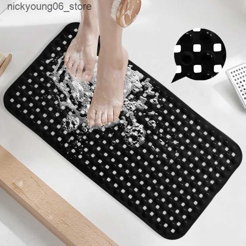 Non-Slip Bath Mats Non-Slip Bathroom Mat With Suction CupQuick Drain Bath Rug Bathroom Massage Ring Shower Mat Ellipses Hole Carpet L240910