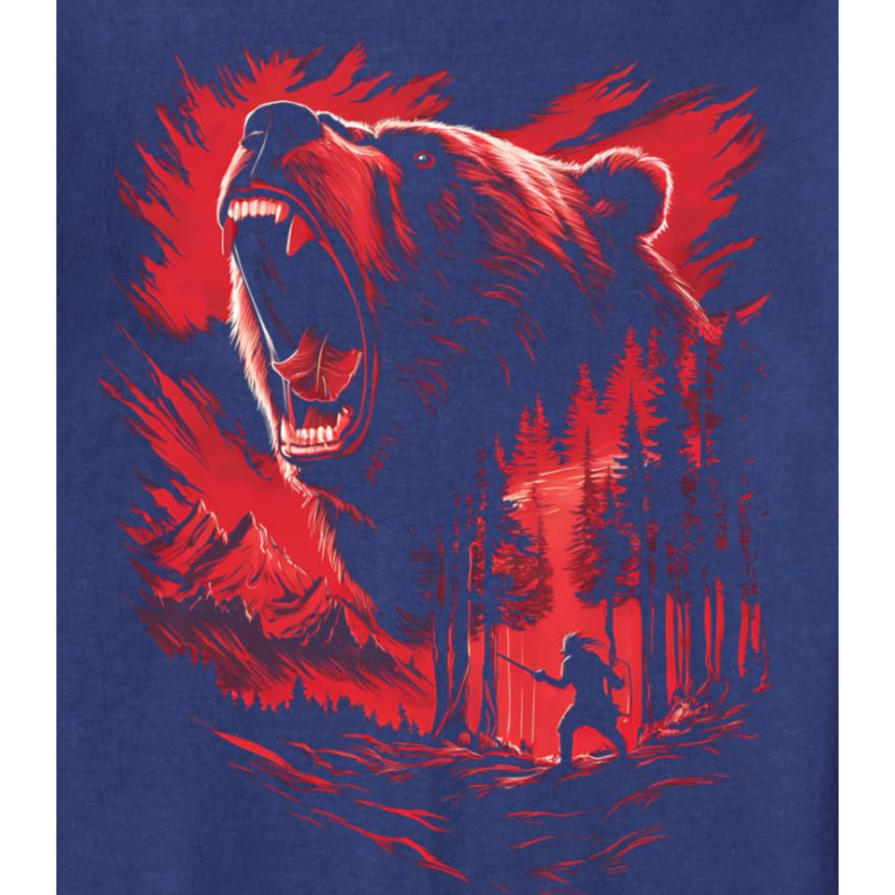 Long Sleeve Shirts for Men sweatshirt Bear Hunting Grizzly Bear Hunter Woodsman Design Holiday Tee Sweatshirt Tee Streetwear Casual tops clothes