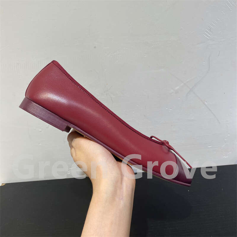 Women's Classic High End Leather flat Buttefly Knot Casual Comfortable Breathable Ballet Designer Woman Shoes Big Size 43