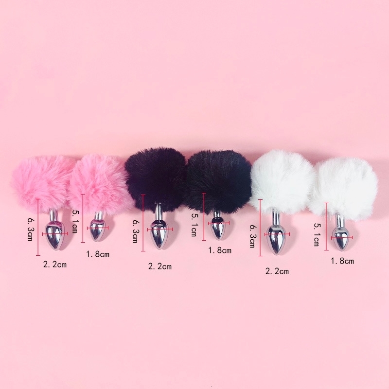 Mini Bunny Tail Butt Plug Cosplay Anal Beads Metal Butt Plug Dildo BDSM Beginner Anal Plug Massage Balls Sex Toys for Men Women 240914