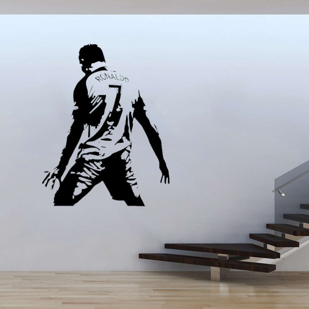 Football Cristiano Vinyl Sticker Soccer Athlete Ronaldo Wall Decals Art Mural For Kis Room Living