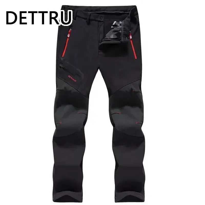 Mens winter wool waterproof outdoor elastic pants soft shell camping fish hiking climbing hiking sports training runners W241009