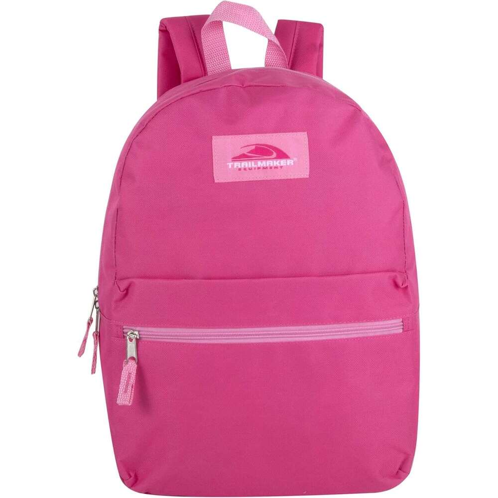 Classic 17 Inch Backpack with Adjustable Padded Shoulder Straps (Pink)