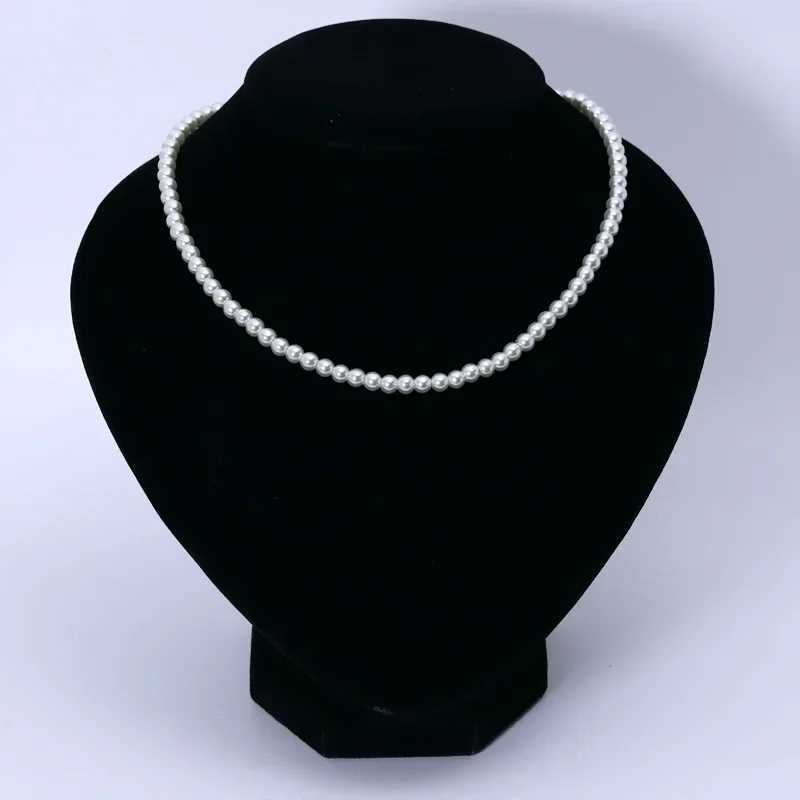 4mm-6mm Imitation Pearl Pendant Necklace for Women Elegant Romantic Invisible Fish Wire Clavicle Bead Collares Wedding JewelryX241009
