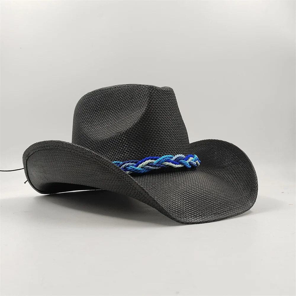 Summer Straw Hat Womens Fashion Cowboy Pink Mens Western Travel Sunshade 241009
