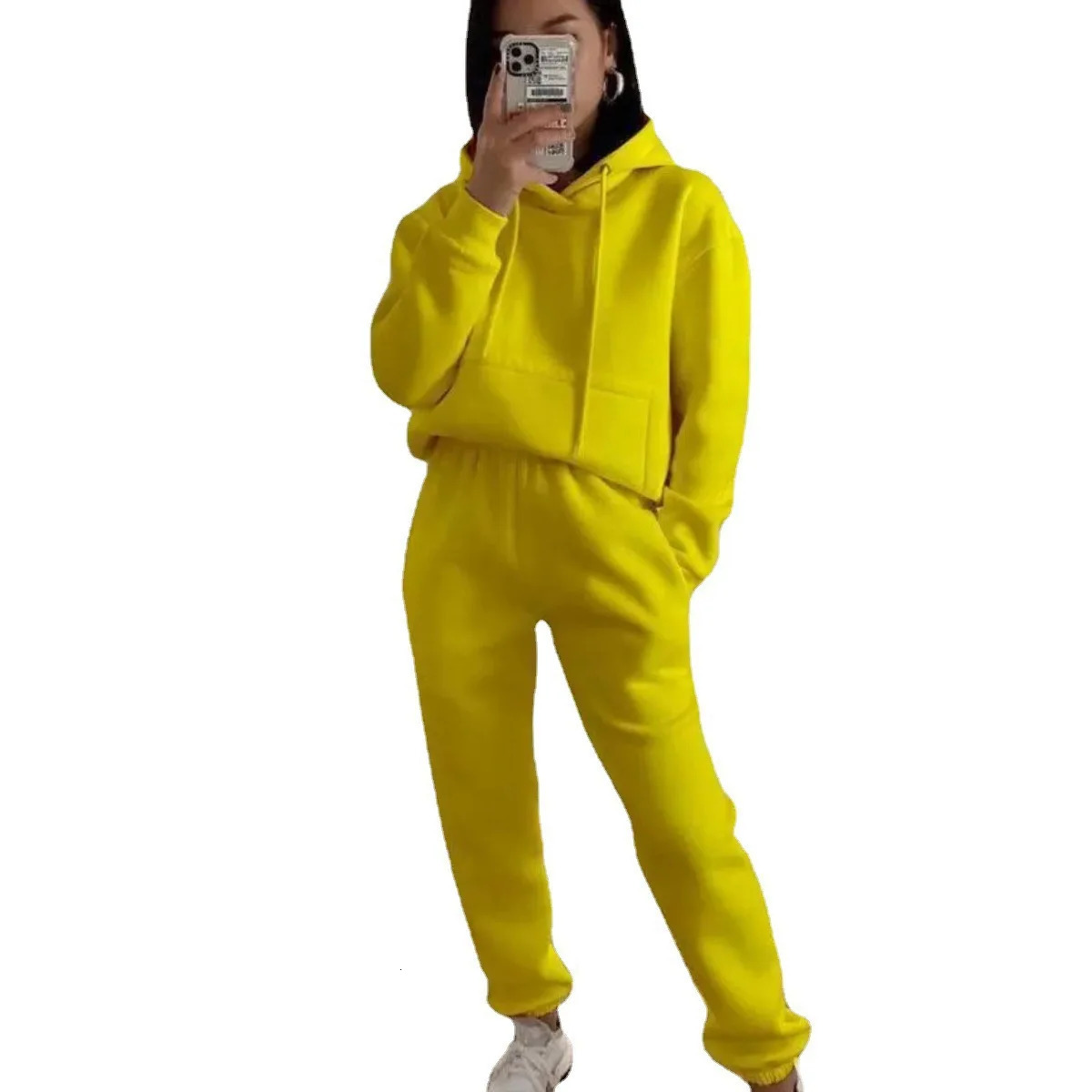 Casual sportswear womens jogging set elegant hoodie sports top running bodysuit selling 241008