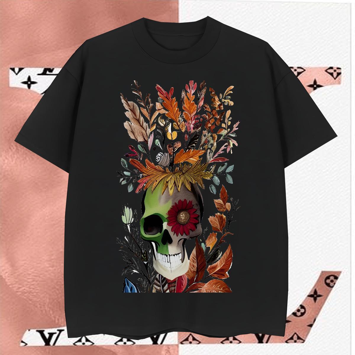 Loose Fit T-Shirts 100% Cotton 230g skull Spring Summer Custom Printing Breathable Men Clothes T-Shirt Stylist Tees Shirts