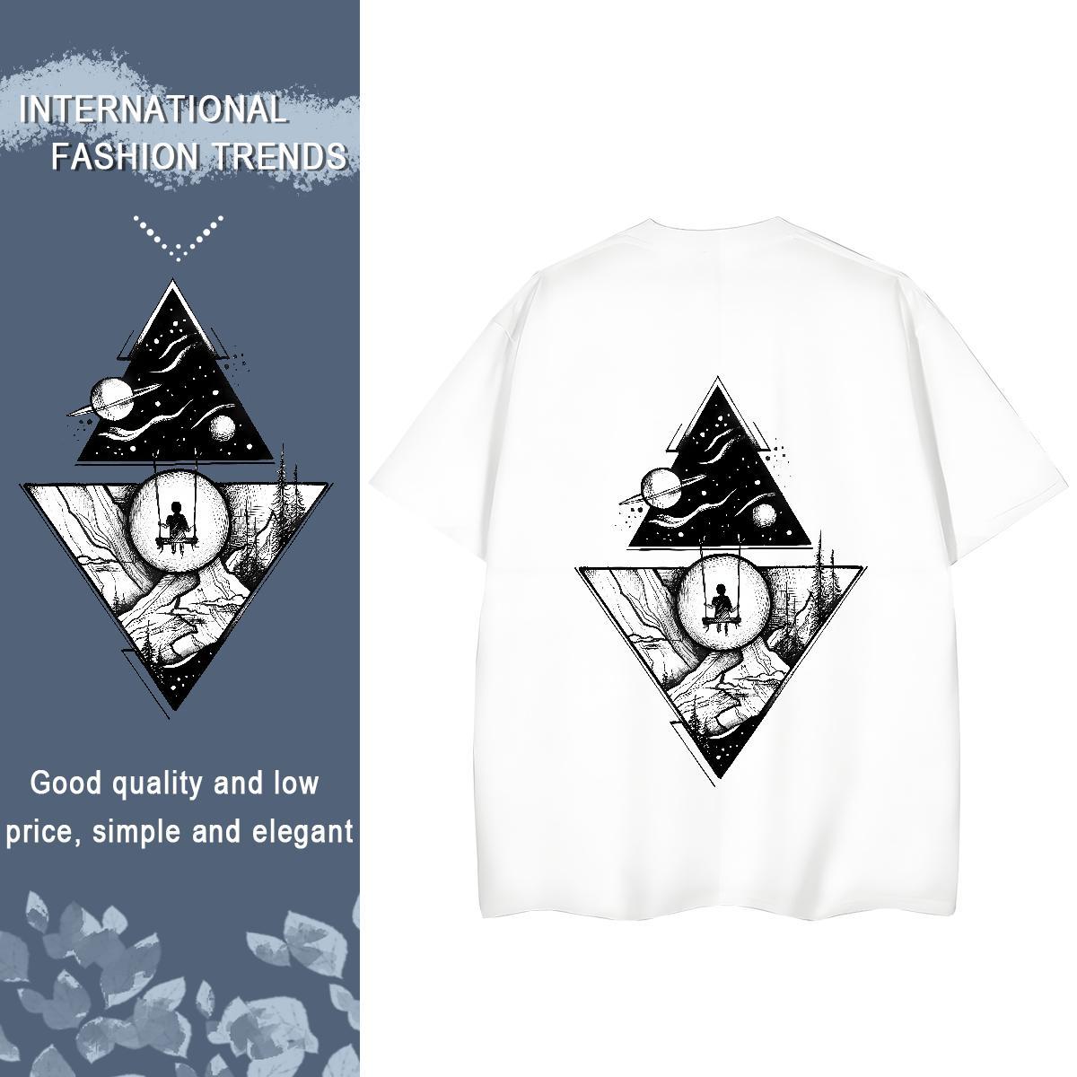 Classic Women T Shirts 230g Cotton O Neck Short Sleeves Casual Beach eye of the devil Unisex Tshirts Loose fit Anime Oversized Tee Shirt