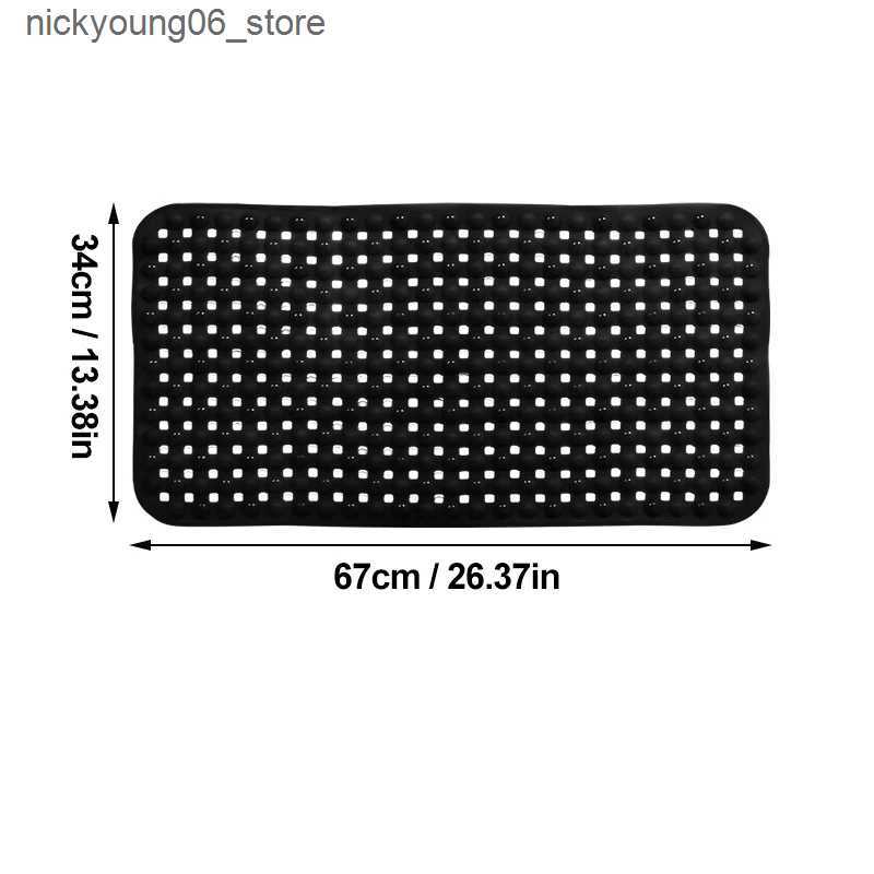 Non-Slip Bath Mats Non-Slip Bathroom Mat With Suction CupQuick Drain Bath Rug Bathroom Massage Ring Shower Mat Ellipses Hole Carpet L240910