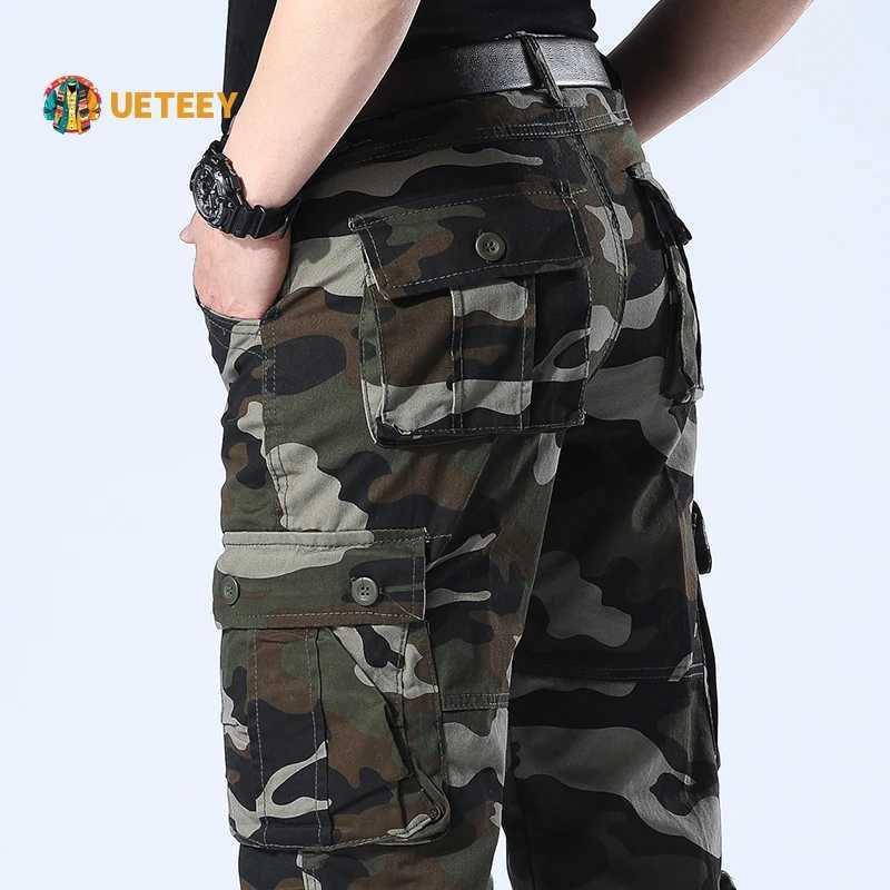 Camouflage cargo pants mens tactical camouflage jacket cotton multi pocket mens climbing sports pants casual mens city work pants W241009