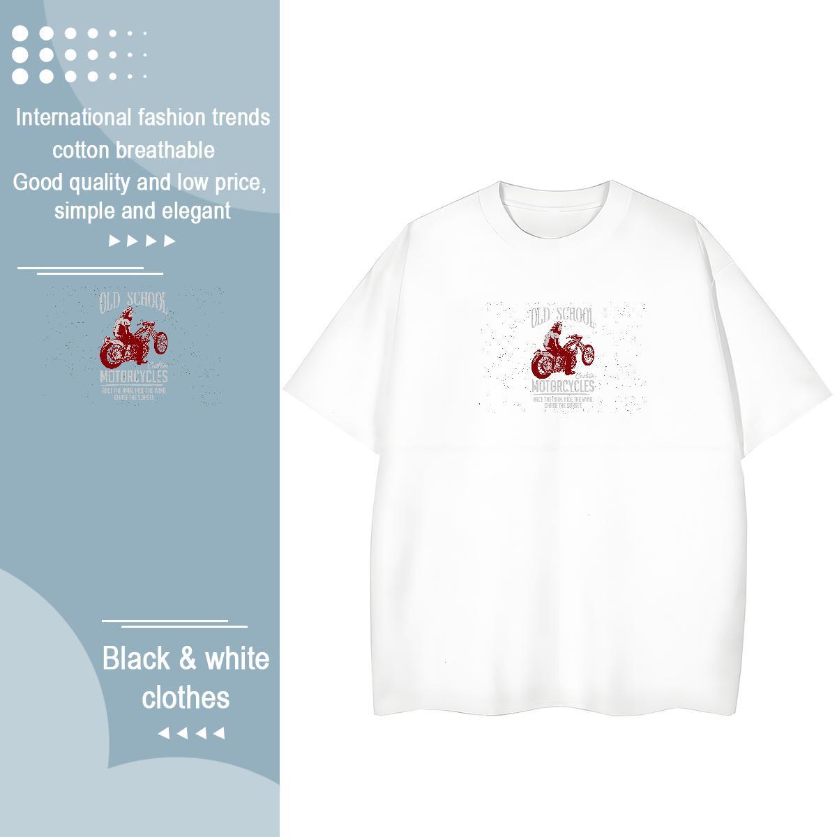 Stylist T shirt 230g 100% Cotton O Neck Short Sleeves Street Motorcycle Women Tshirts Free Shipping Anime Print Tees Shirts