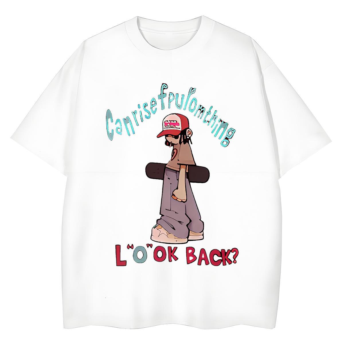 Fashion New T-Shirts 230g Pure Cotton Crew Neck Breathable Daily Wear character Lady T shirt Nice Black Oversized Clothes